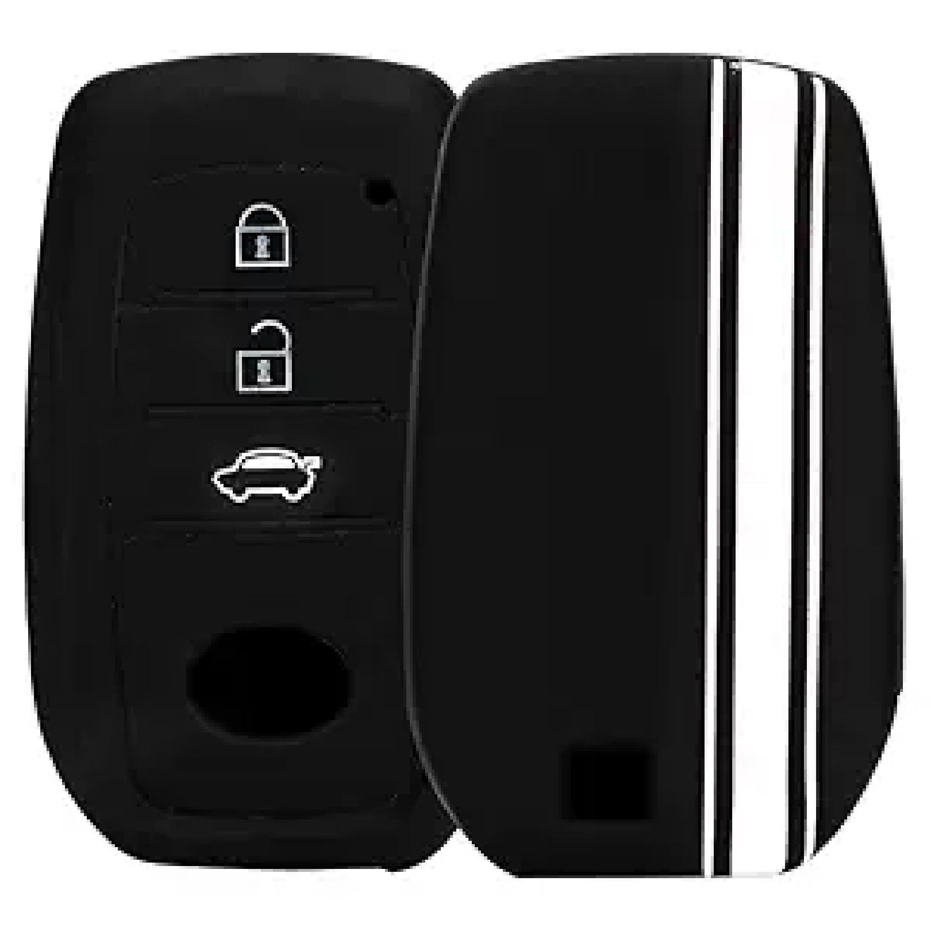 JVCV® Car Key Cover Compatible with Toyota Innova Crysta Hycross & Fortuner Smart Key - Rally Stripe (Black White)