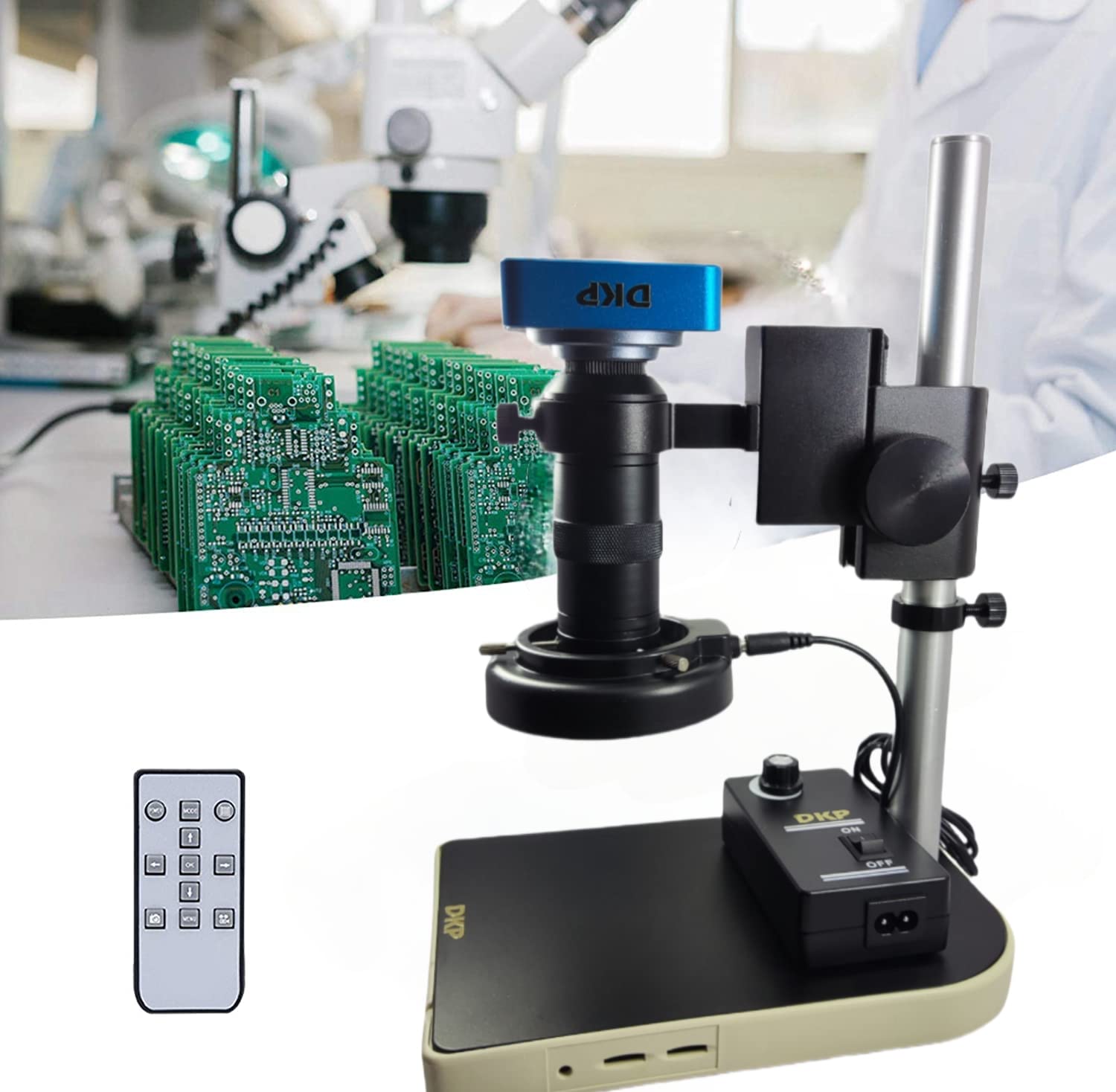 DKP Medicams 52MP 2K 1080P 60FPS Full HD HDMI USB Electronic Digital Video Soldering Microscope Camera Magnifier +130X Zoom C-Mount Lens + Adjustable Illumination for Cell Phone PCB Repairing Portable-image-34