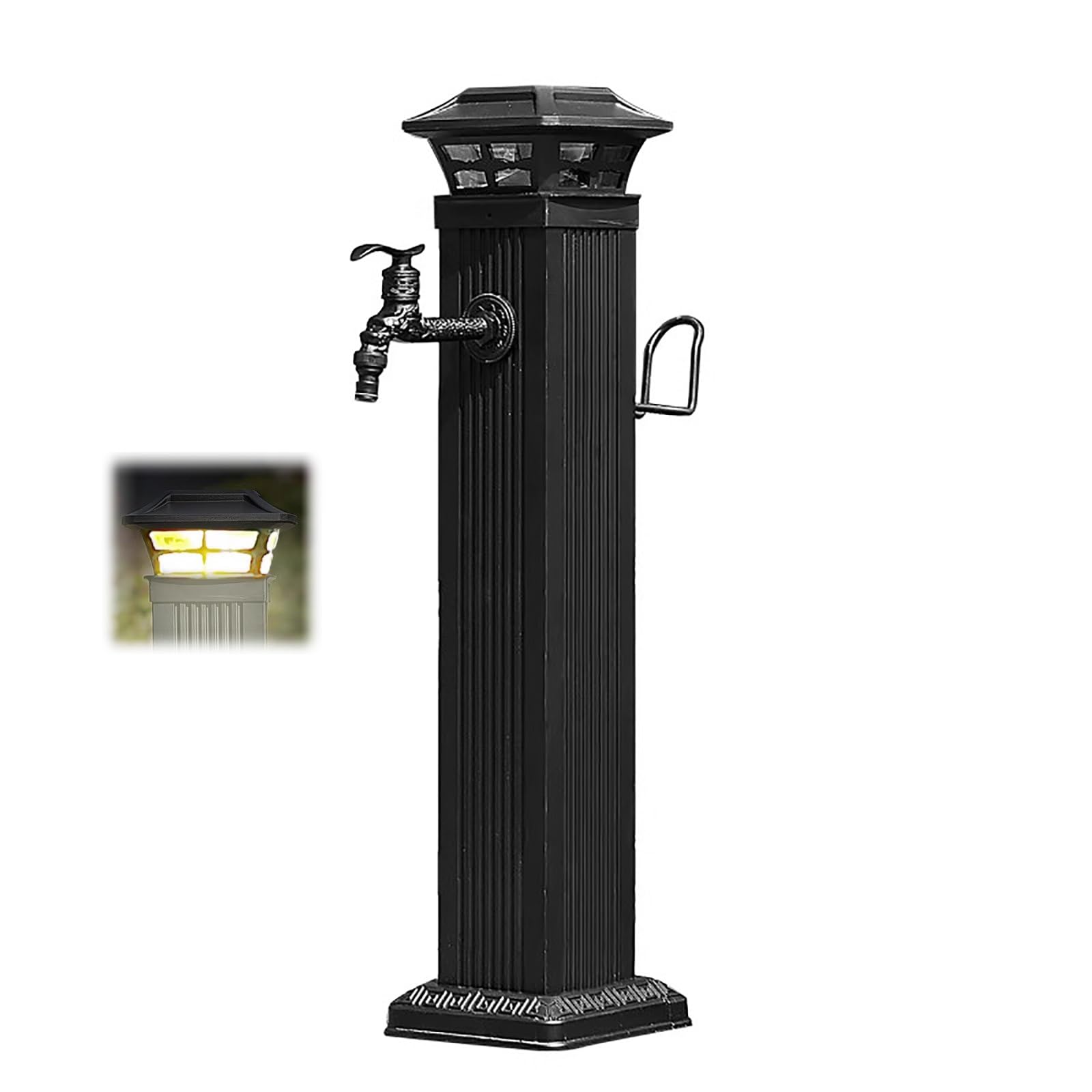 Luce a colonna d'acqua solare, fontana resistente per giardino, antigelo, decorazione per esterni, fontana verticale per giardini e patii
