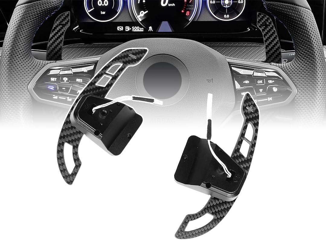 TDD Carbon Fiber Magnetic Paddle Shifter Compatible with Volkswagen Golf 8 MK8 CC GTI R Steering Wheel Paddle Shift Extension (Only Paddle Shifter)