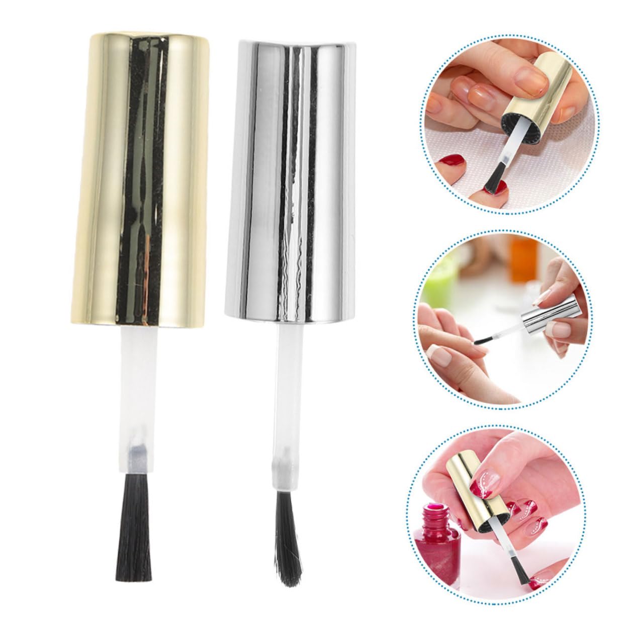 FRCOLOR 100 Piezas Cepillo De Reemplazo De Esmalte De Uñas Tapas De Repuesto Para Botellas De Uñas Tapas De Botellas De Uñas Tapas De Botellas De Gel De Repuesto Fibra Artificial