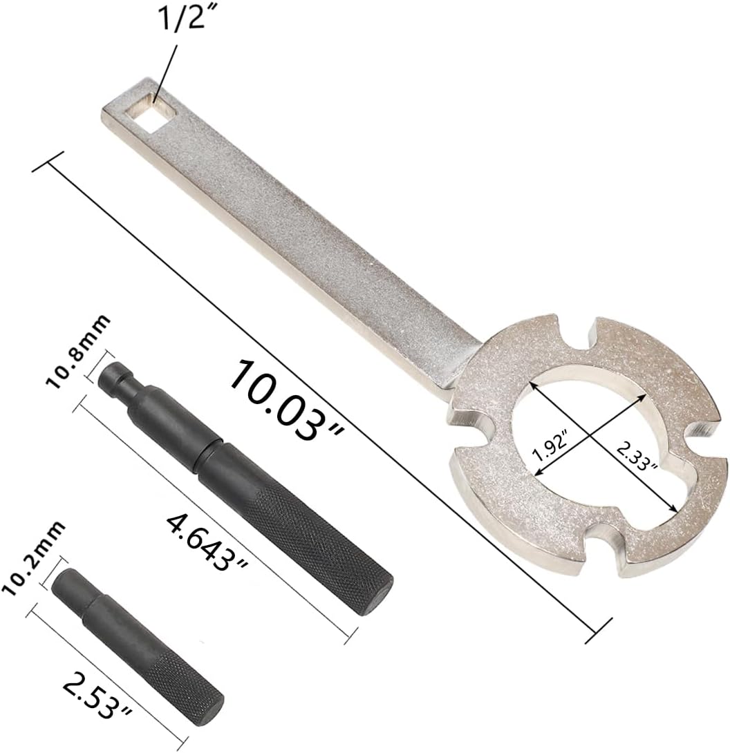 DPTOOL Crankshaft Pulley Holding Tool Holder Wrench Compatible with Volvo C30 C70 S40 S60 S70 S80 V40 V50 V70 XC70 XC90 2.0L 2.4L 2.5L 5 Cyl Diesel Engine Replace 999-5433 303-1179 999-7005 999-7007