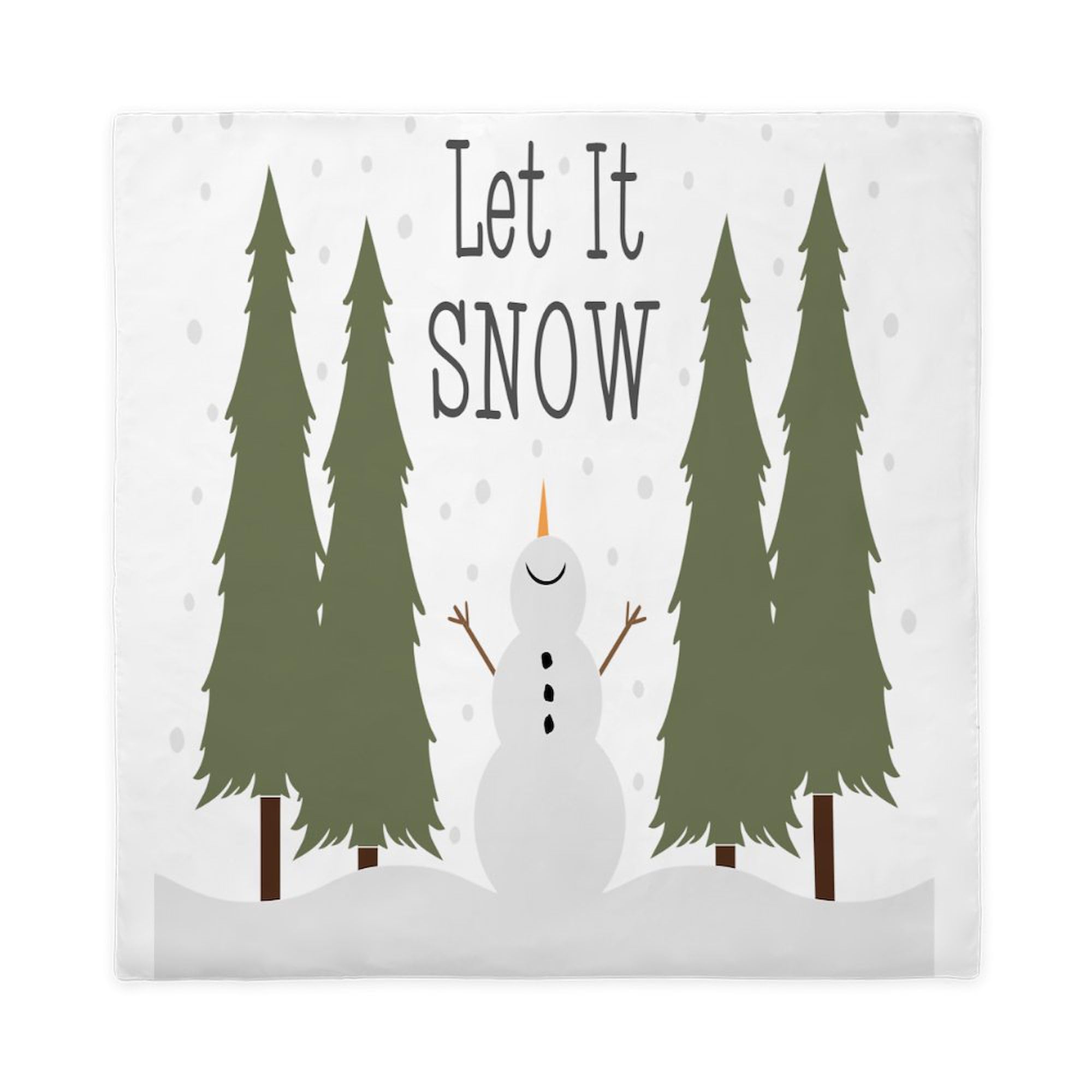 CafePress Let It Snow Snowman Queen Duvet Cover, Printed Comforter Cover, Unique Bedding