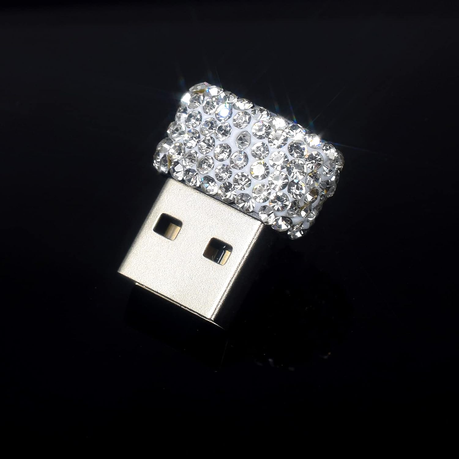 USB Male to USB C Female Adapter 2 Pack Bling Rhinestone Diamond Decoration USB A to Type C Converter, USB A to USB C Charger Cable Adapter for iPhone,Airpods iPad pro Samsung Galaxy Google etc