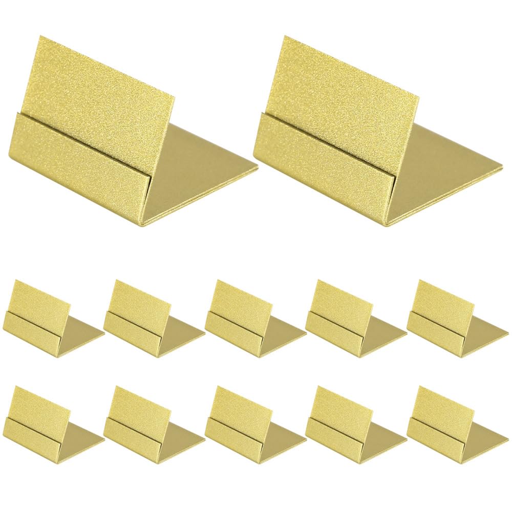 DONGKER Place Card Stands,12/24 PCS Gold Metal Table Number Holders Stackable Picture Holders for Weddings Anniversaries Parties