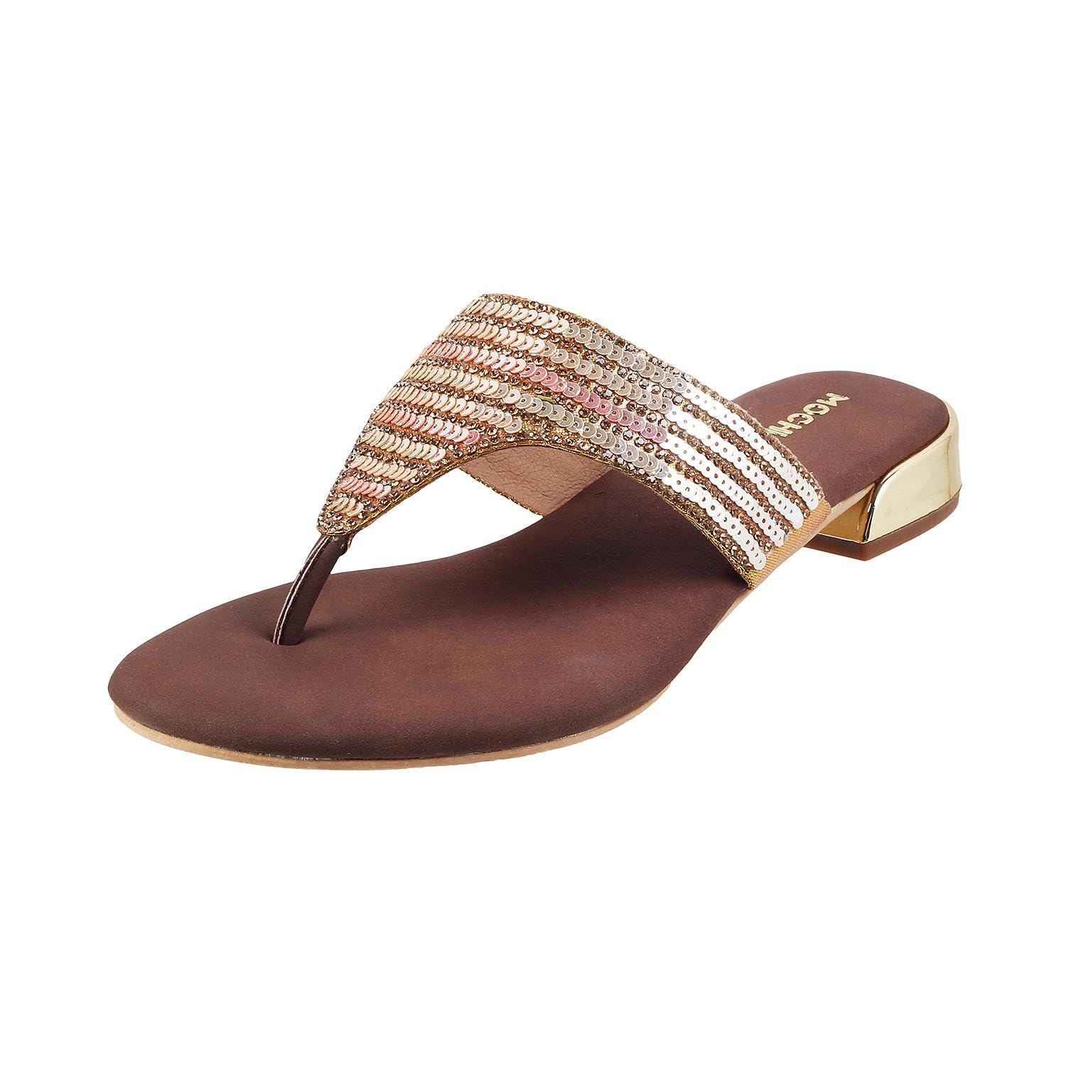 Mochi Women Antic Gold Flat Comfy & Fashion Chappal UK/7 EU/40 (35-142) (B0CXMYJ1F3) Amazon Price History, Amazon Price Tracker