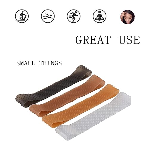 Miniatura 5 de Banda de agarre de silicona transparente antideslizante (2 paquetes, rosa) Cómoda gorra de agarre elástica para pelucas de encaje para sostener