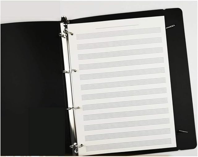Zanzan Blank Sheet Music Notebook Music Manuscript Paper,Standard Wirebound Manuscript Notebook,Piano,Wide Staff,Full Treble Stave,For Kids (Color : Black, Size : B)