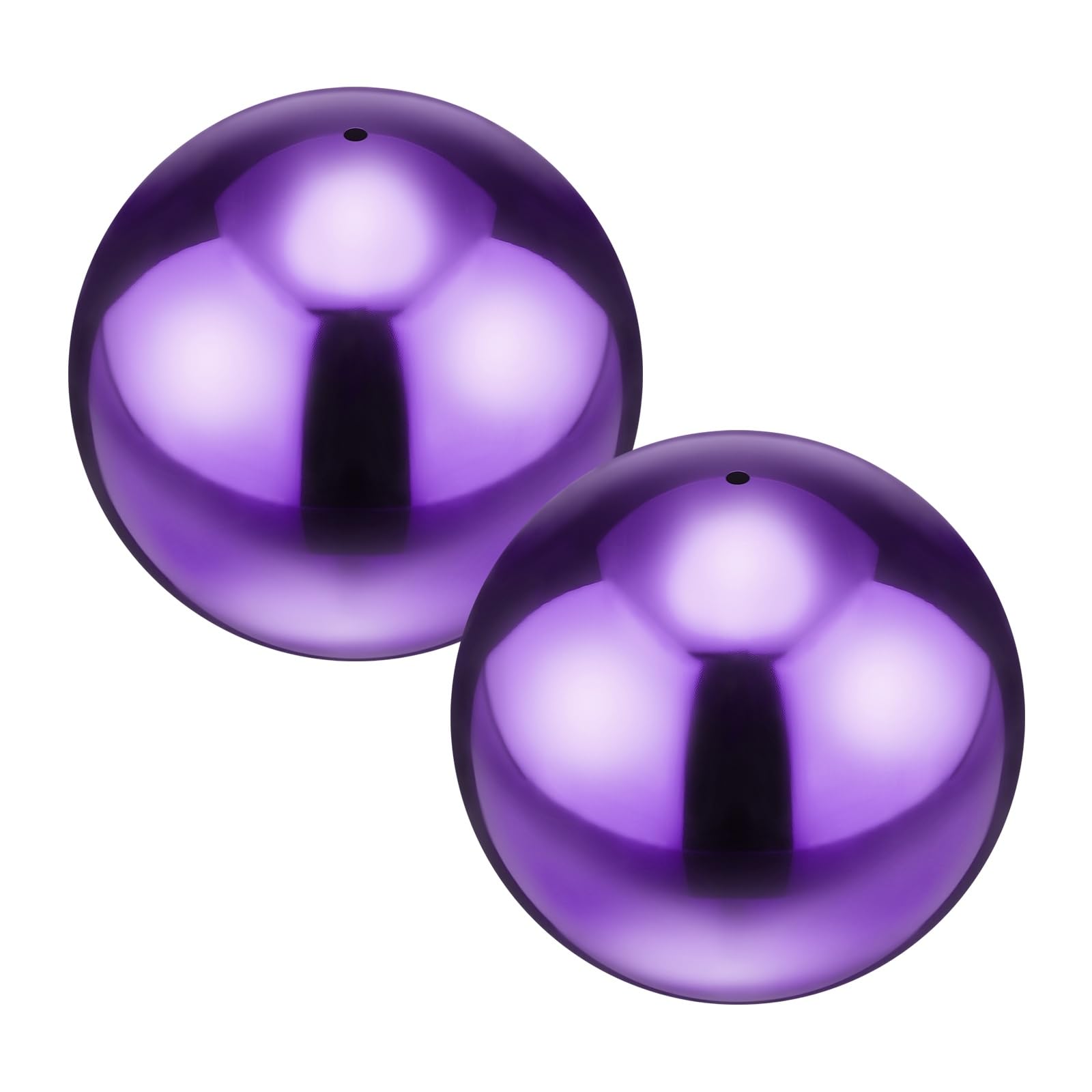 M METERXITY 2-Pack Garden Gazing Globes Ball 4 Inch 201 Stainless Steel Hollow Mirror Reflective Floating Ball for Garden/Pond/Home/Yard Outdoor Decoration [Gloss Purple]