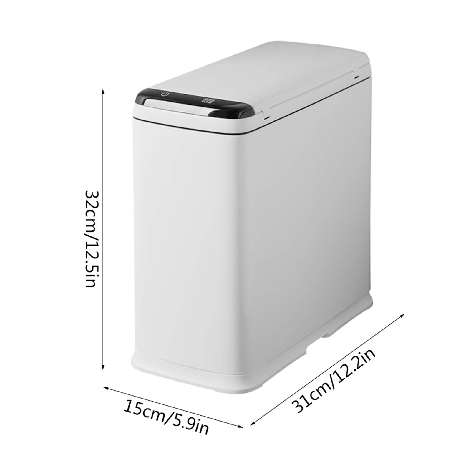 Kosz na śmieci w kuchni Wąski akumulator Smart Trash Can Małe Gospodarskie Kosz na śmieci z pokrywką Creative Plastic Automatic Sensor Trash Can, 8L / 2.1 galon Kosz na śmieci