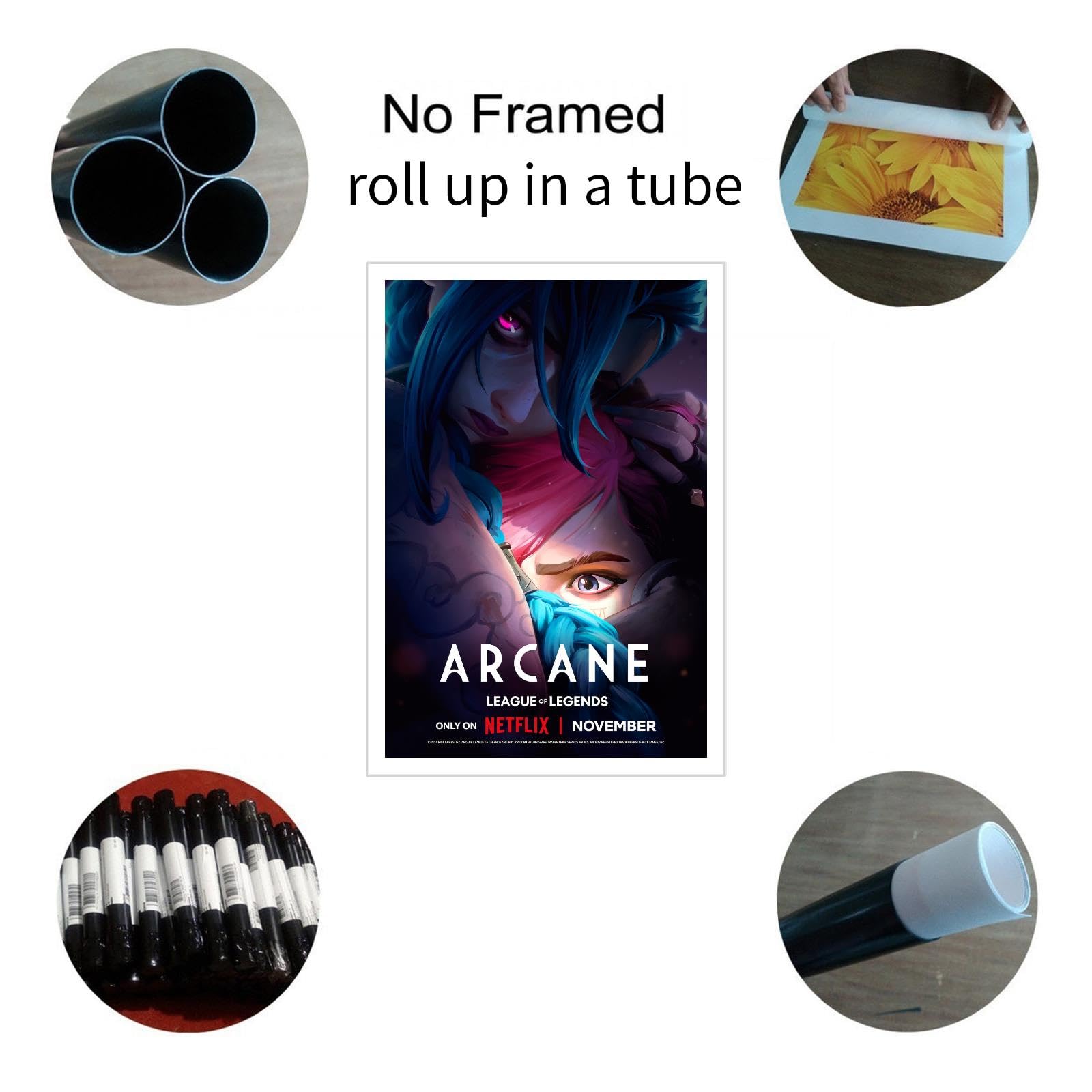 Amazon.com: DEKBOND Arcane Season 2 Canvas Prints Jinx&Vi Game