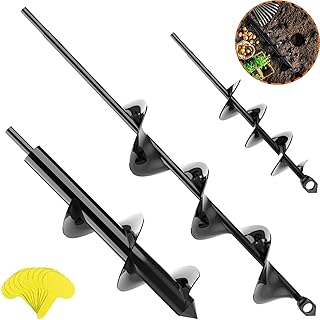 Auger Drill Bit 3pcs,Auger Drill Bit for Planting-3.5 x 12 inch +2 x 17.7 inch + 1.6 x 8.7 inch,Garden Auger Drill bit,Earth Auger Drill bit,Drill Auger for 3/8" Hex Drive Drill