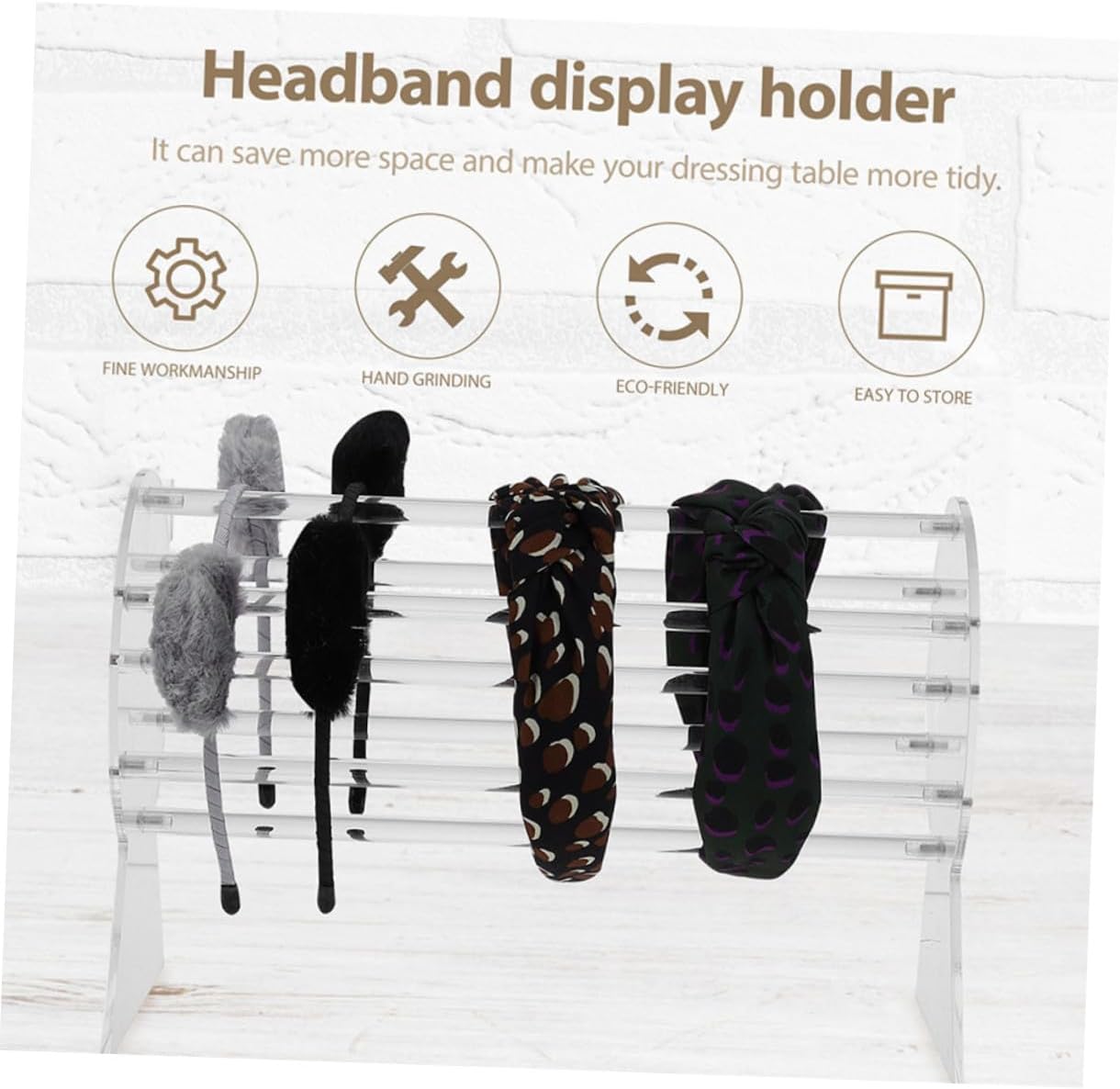 Acrylic Hairband Display Rack Headband Organizer Stand Holder for Hair Accessories