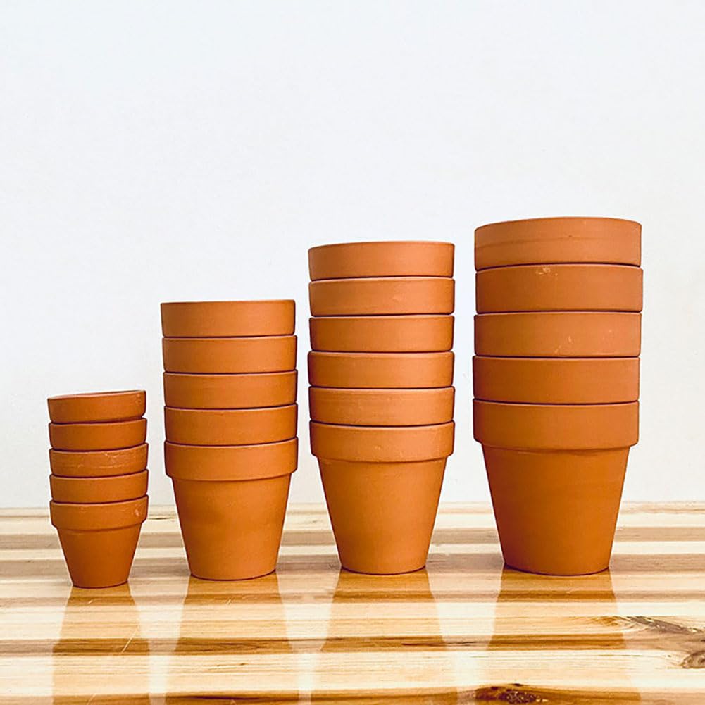 HugeDE 10 Pcs Brown Ceramic Round Indoor/Outdoor 6 x 7 cm (H x Dia) Plant Pots, 6 x 7 cm ( H x Dia ) - Image 4