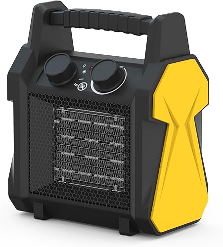 Buyplus Calentador para exteriores, calentador de patio de 1500 W para garaje, calentadores eléctricos portátiles con protección contra