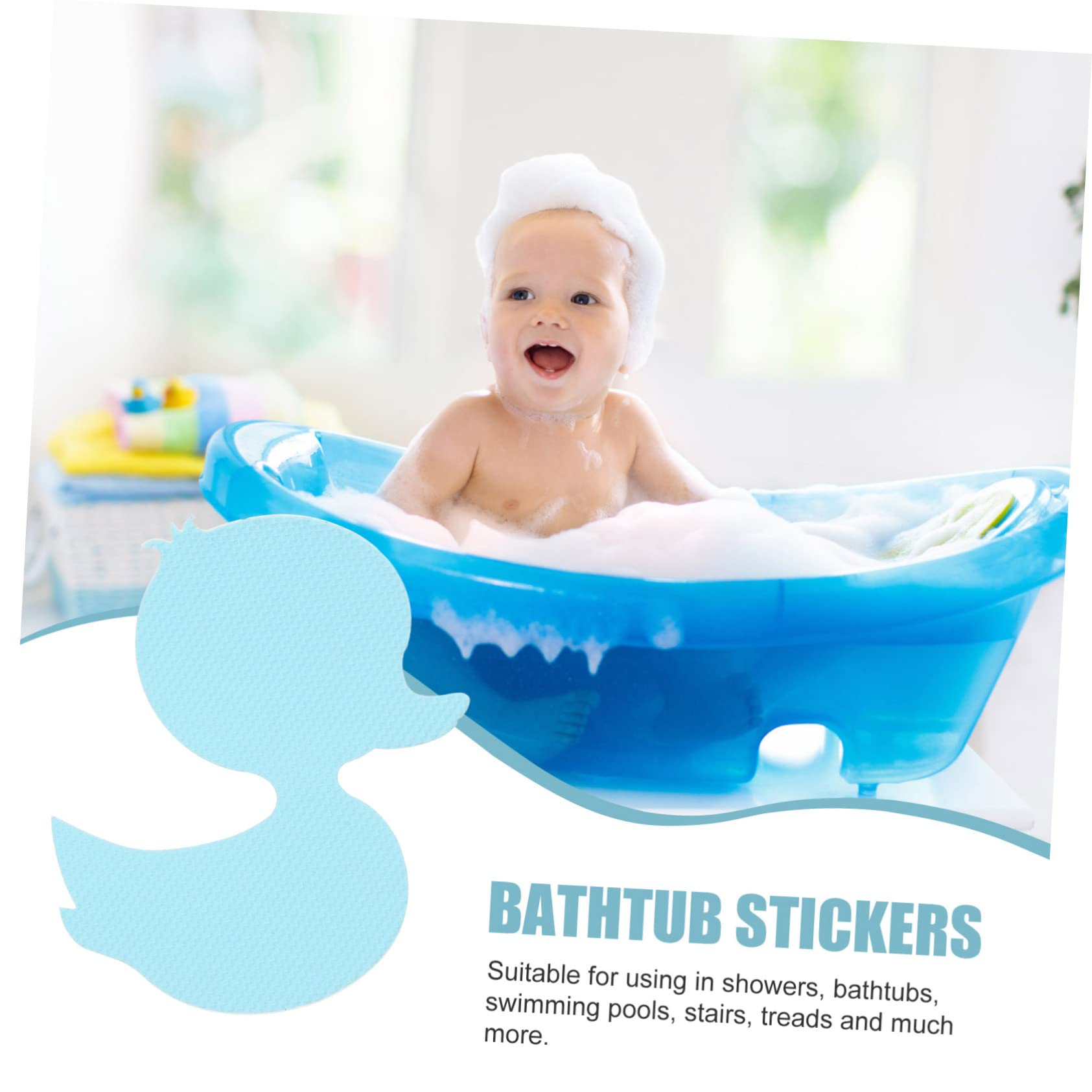 IMIKEYA 96piezas Pegatinas Antideslizantes para Bañera Autoadhesivas Diseño De Patito De Stickers De Baño Seguros y Efectivos para Prevenir Resbalones Ducha y Bañera