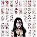 Tuofang 30 Hojas Tatuajes Temporales de Cicatriz Sangrienta de Halloween, Halloween Cicatrices Heridas Tatuajes, Decoración de Cosplay de Zombis y Pegatinas para el Partido de Halloween Prop
