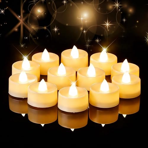 Amagic 12/24/50/100/150 Pack Battery Operated Tea Lights Candles, Fake Tealights