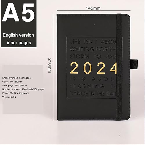 Miniatura 2 de Agenda grande de citas 2024  Agenda diaria de 365 días de gestión del tiempo, agenda de registro de tiempo, uso de enero a diciembre de 2024,