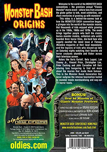 Monster Bash: Origins DVD 2009 documental de terror Region 1 NTSC importado 3