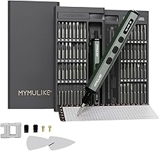 MYMULIKE Mini Electric Screwdriver Set, 78 in 1 Small Precision Screwdriver Kit, 65 Preicison Bits, 5 Torque Settings, 4 LED Lights, Magnetic Portable Repair Tool Kit for PC RC Electronic, Watches