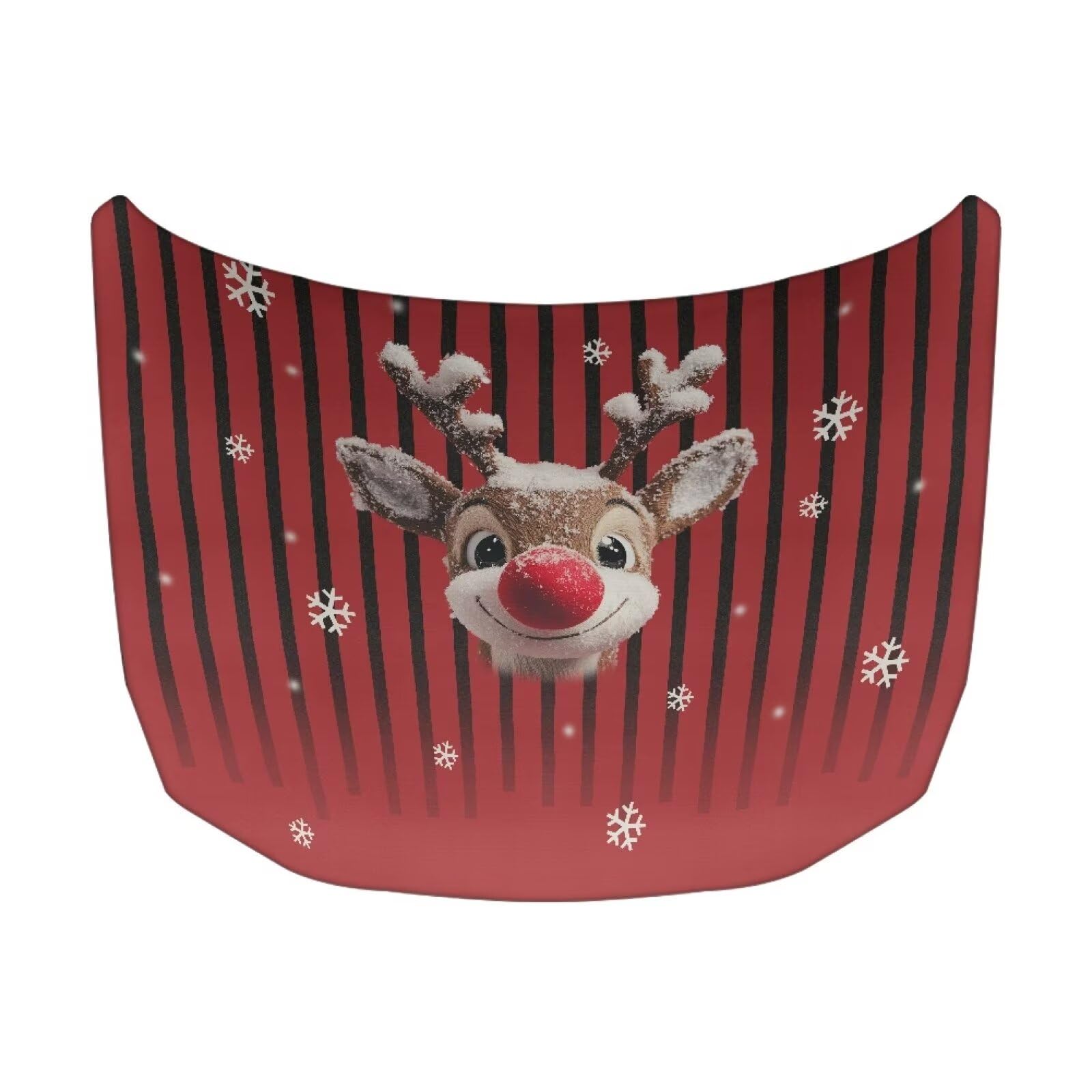 Christmas Deer Prints Car Hood Cover Stretch Polyester Protector for Car Hood Removable Automotive Accessories Easy Installation for Christmas Decoration and Gifts