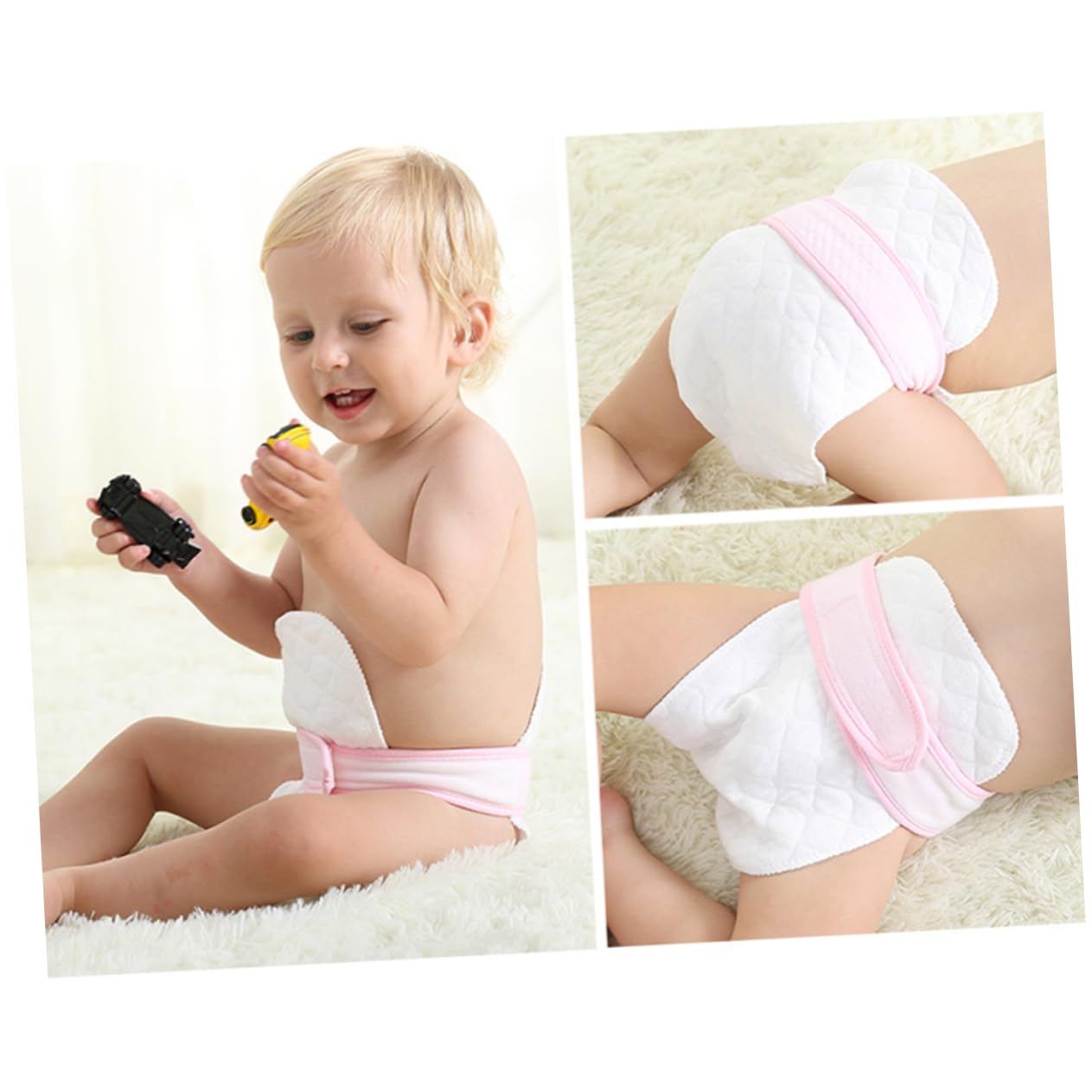 ibasenice Cotton Diapers Newborn Baby Diaper Clothes Reusable Leak-Proof Breathable Soft for Toddlers