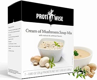ProtiWise® Cream of Mushroom Soup Mix | High Protein 15g | Low Calorie, Zero Sugar, Keto-Friendly | Meal Replacement Soup for Hunger Control | Perfect for Weight Loss Plans | 7/Box