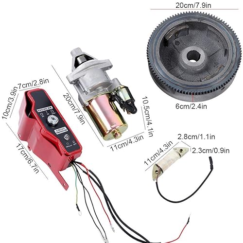 Miniatura 3 de Kit de arranque eléctrico apto para GX340 11HP GX390 13HP Motor de arranque Interruptor de volante de encendido para GX340 GX390 Kit de arranque de