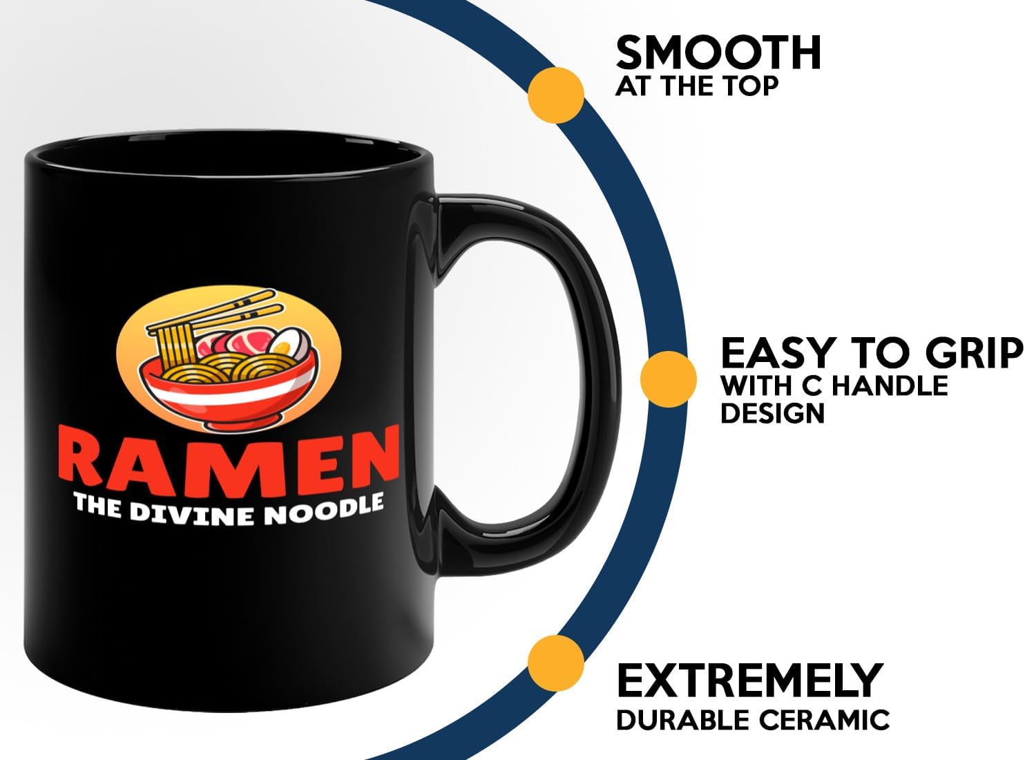Ramen Lover Coffee Mug 11oz Black -The divine noodle - Food Lovers chicken pumpkin vegan pantry spicy noodles image 5