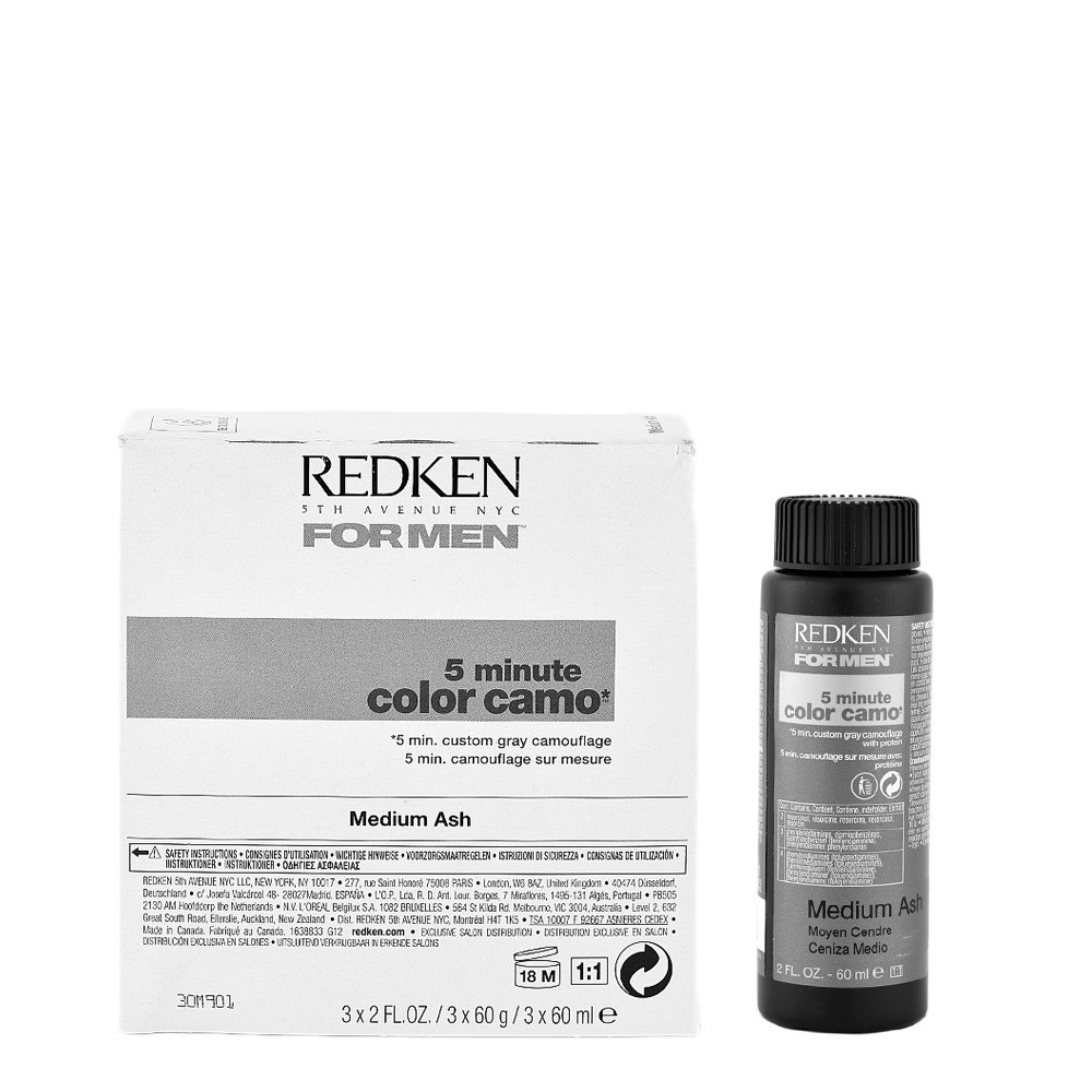 Redken 5 Minute Camo Hair Color for Men, Medium Ash (Pack 1)