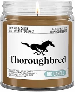 Thoroughbred Equestrian Scented Candle - Smells Like Saddle - Dirt - Hay - Carrots - 100% Naturally Vegan Soy and Premium Fragrance | Great Gift | Handmade in Denver, Colorado (4oz Glass Jar)
