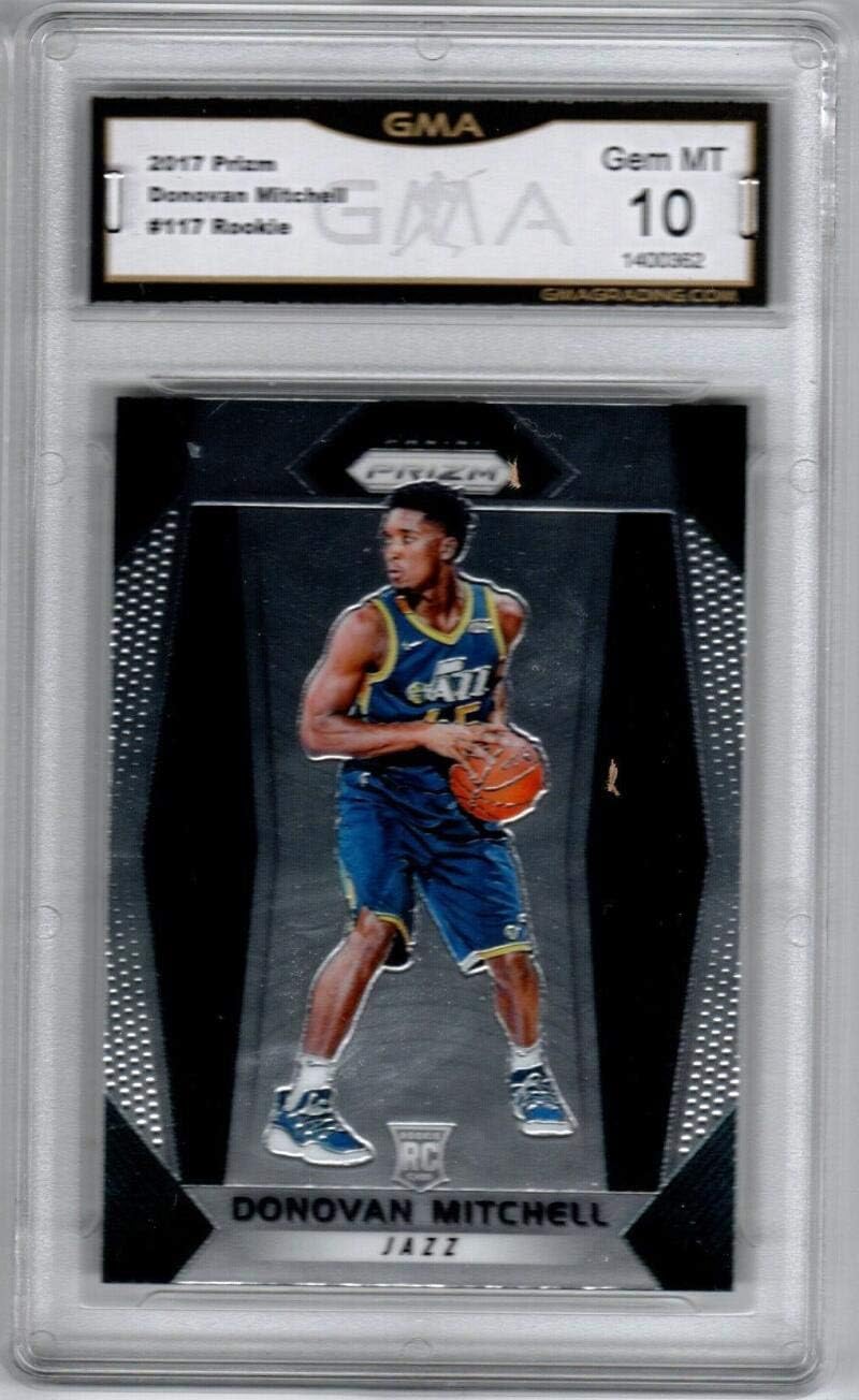 2017-18 Panini Prizm #117 Donovan Mitchell RC Rookie Graded GMA GEM MINT 10 NBA Basketball Trading Card Utah Jazz