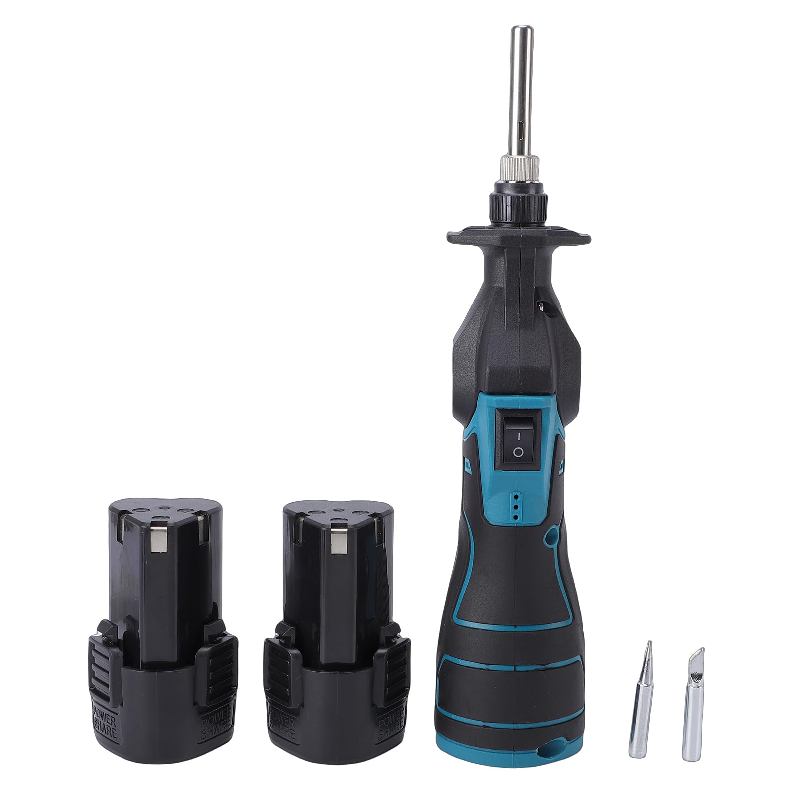 Jectse Kit Saldatore a Batteria, Saldatore Portatile a Batteria Ricaricabile, Riscaldamento Rapido, per Riparazioni Elettroniche, Cablaggio Automobilistico, (2 batterie con spina europea 220V)