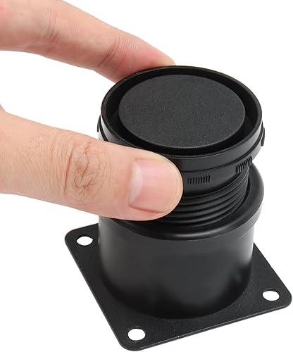 Miniatura 5 de Paquete de 12 patas ajustables para muebles negros de 2 a 2.4 pulgadas de altura, patas de metal de acero inoxidable, patas redondas de cocina