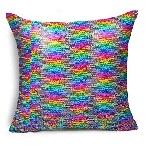 Shevalues Magic Mermaid Pillow Cover Reversible Sequins Color Changing Pillow Case Funny Home Decoration Multicolor