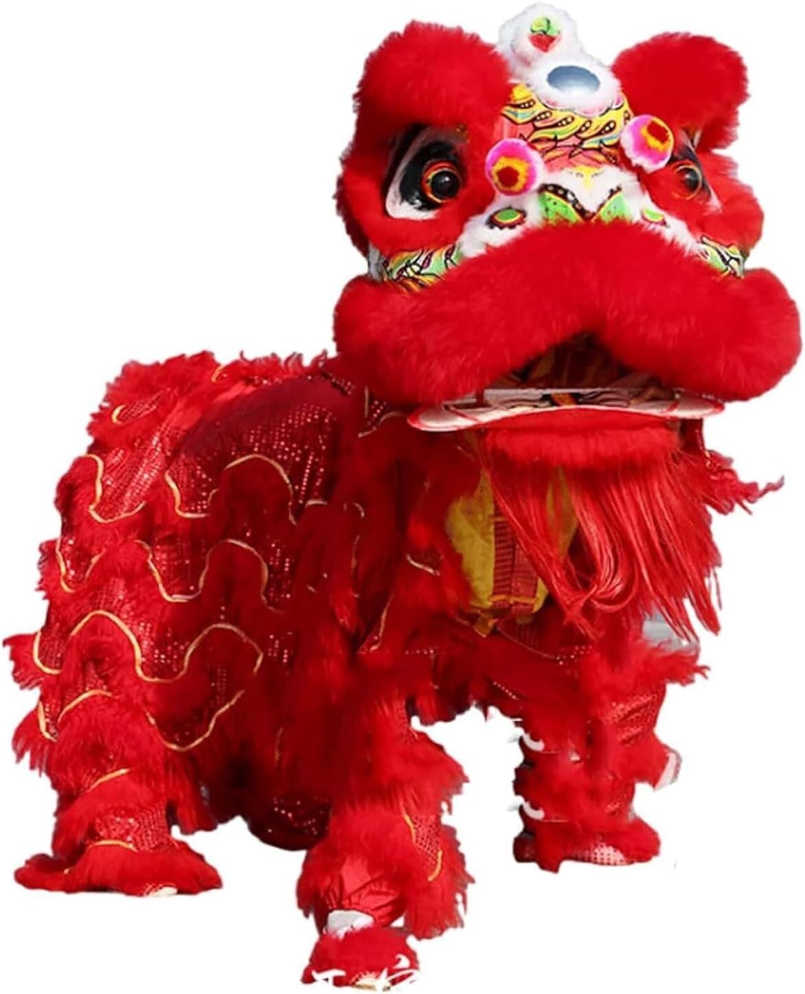 LoiYtrd Handheld Dragon and Lion Lion Dance Costume Lion Dance Suit Waking Lion Lion Head Lion Dance Prop Traditional Mascot Costume Student Performance Lion Dance Performance Lion Dance Mascot(A)