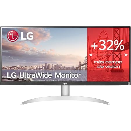 LG 29WQ600-W Ultra Wide Ultra Wide 29 Pouces, 21:9, Panneau IPS : 2560 x 1080, 300 CD/m², 1000:1, sRGB>99%, HDMIx1, DPx1, Haut-parleurs stéréo 7 W avec Technologie MaxxAudio, Noir