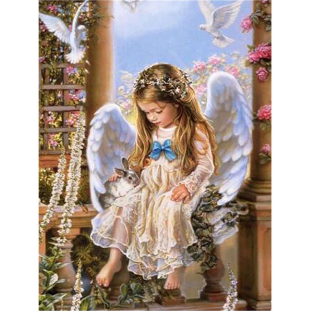 5D DIY Diamond Painting Little Girl Angel Diamond Embroidery Mosaic Cross Stitch Kit Rhinestone Mosaic Home Decoration