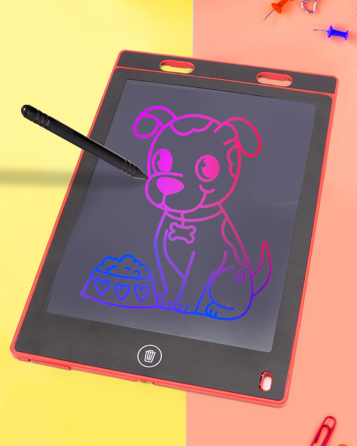 Play Nation 8.5 Inch Writing Tablet for Kids, Re-Writable Multi-Coloured LCD Writing Pad or Notepad for Drawing, Playing, Handwriting, Best Gifts for Kids & Adults, Kid Learning Toy,Eco Friendly, Red (B0CL5DRXMC) Amazon Price History, Amazon Price Tracker