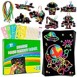 🎁 Suministros de arte para niños y regalo perfecto --- el papel artesanal para rascar también se puede usar para múltiples propósitos, notas, tarjetas de regalo, bocetos, dibujos y más. Perfecto para fiestas, proyectos de arte, actividades de manualidades escolares, automóviles, trenes, aviones, viajes etc. El kit de papel para rascar UCIDCI viene con una caja de embalaje de color, cumpleaños perfecto, Año Nuevo, Día de Acción de Gracias, regalo de navidad para niños y niñas de 3 a 12 años.