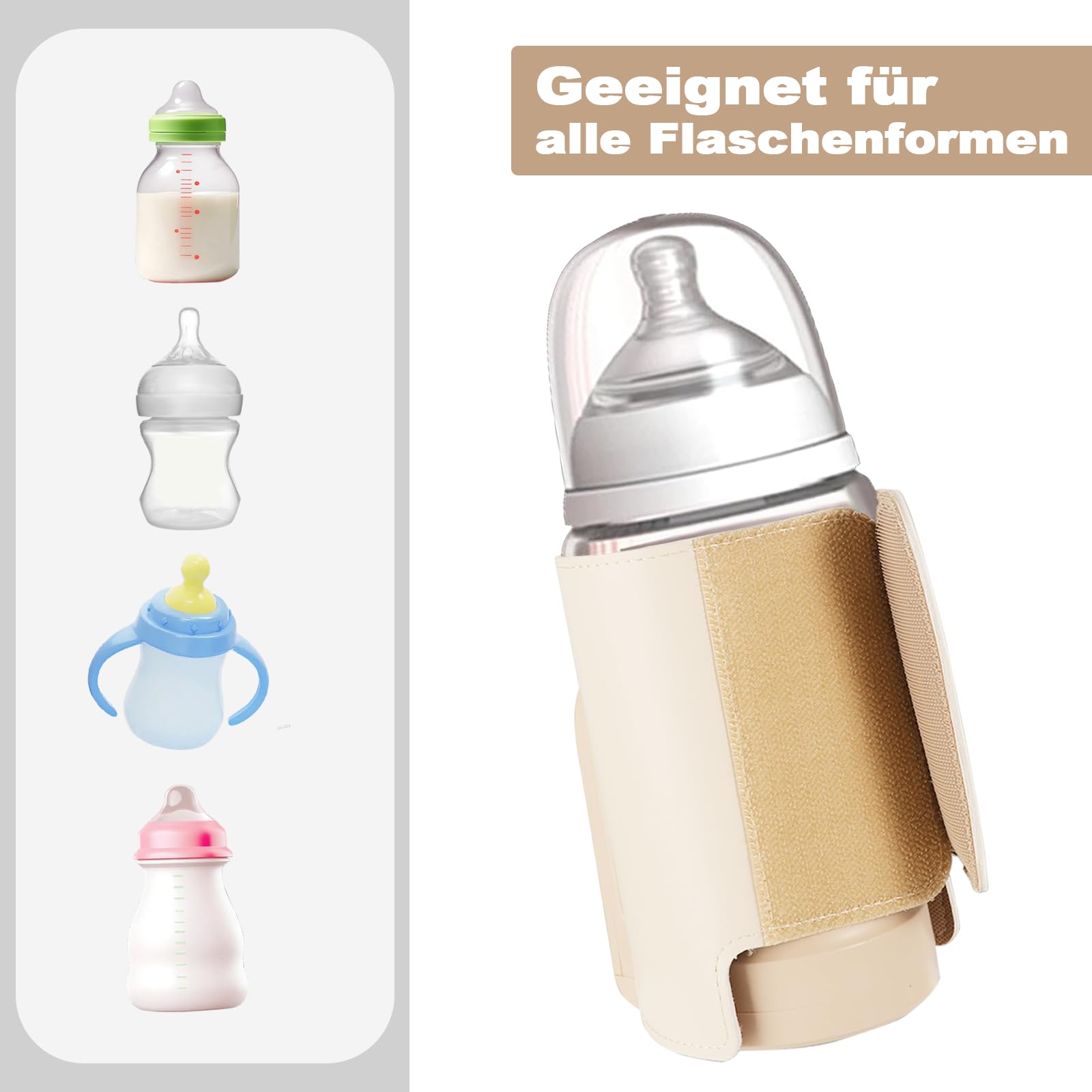 Flaschenwärmer Baby unterwegs mit 6-Temperaturstufen (38°C-50°C) - USB-C Flaschenwärmer für Unterwegs, Kompakt in Reisegröße, Intelligentes LCD & Thermikontrolle für Milch/Beikost (Gelb)