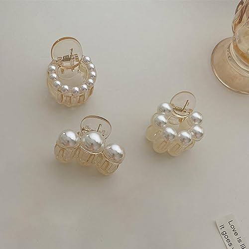Miniatura 6 de 3 pinzas para el cabello con perlas pequeñas, pinzas para el cabello con perlas, pinzas para cola de caballo en la parte posterior de la cabeza,