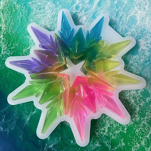 Miniatura 5 de IntoResin Molde de resina de Navidad, molde de silicona para adorno de copo de nieve para resina, molde de fundición de epoxi 3D para decoración de