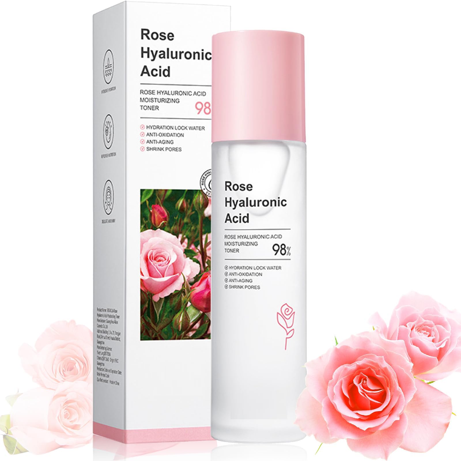 Rose Toner for Face Korean Skincare,Hydrating, Pure Smoothing Vegetable Glycerin for Skin, Hydrating&Moisturizing,Pore Minimizer&Exfoliating Toner Friendly(Rose)