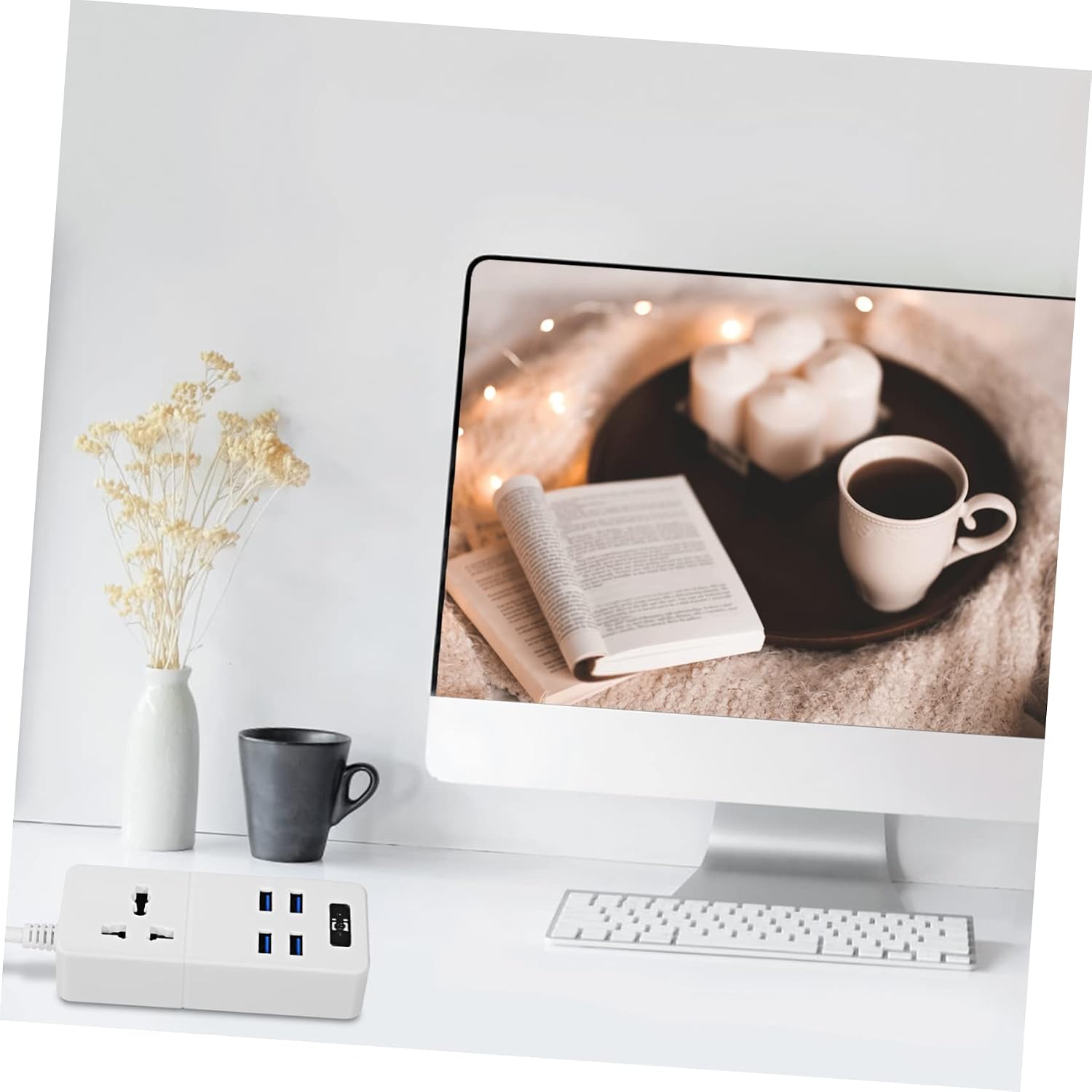 OSALADI 1pc USB Charging USB Ports for and Office Protector Us White Design for Charging of Multiple