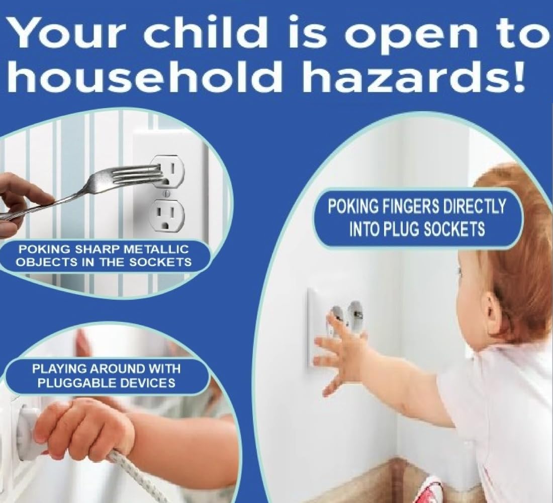 Naughty Kidz Baby Safety Electric Socket Plug Cover Guard For 3Pin//5A & 5Pin//15A (Pack Of 6),White 1