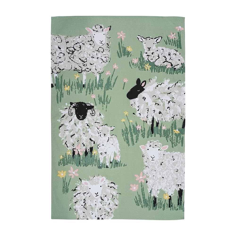 Ulster Weavers Green - Woolly Sheep - Tea Towel - Cotton - One Size In