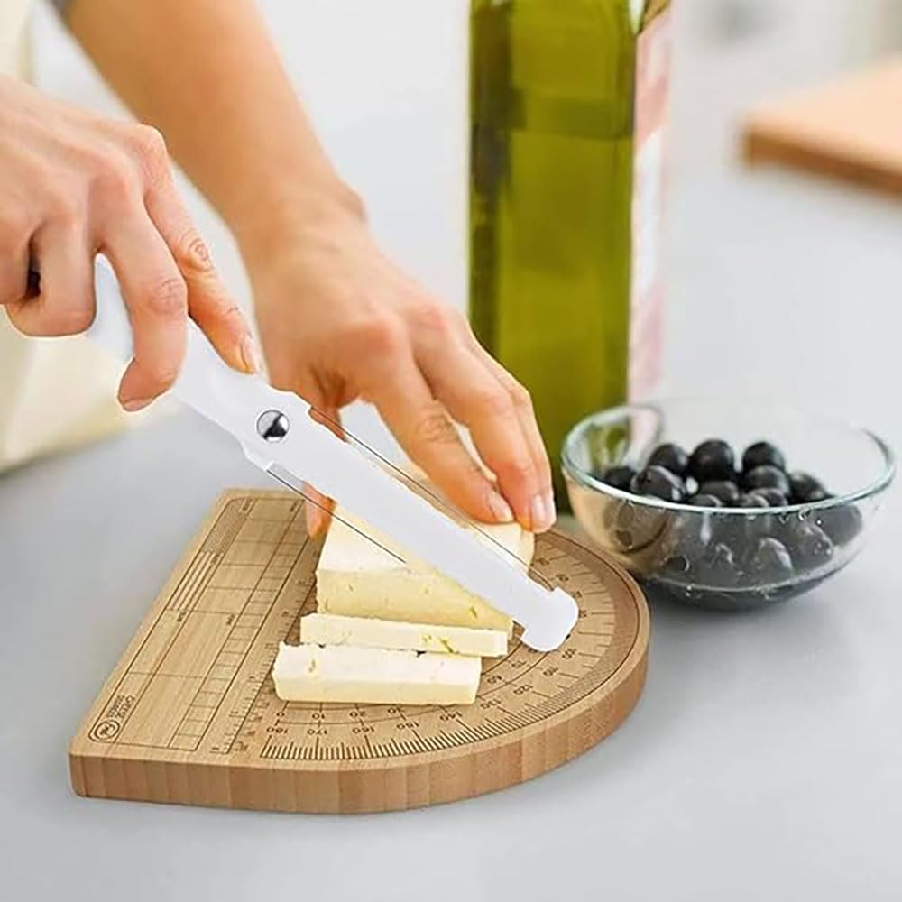 TOPULORS Marmor-Käsehobel Mit Schneidebrett – 5 Extra Drähte, 20,3x12,7 Cm, Edelstahl, Rutschfest