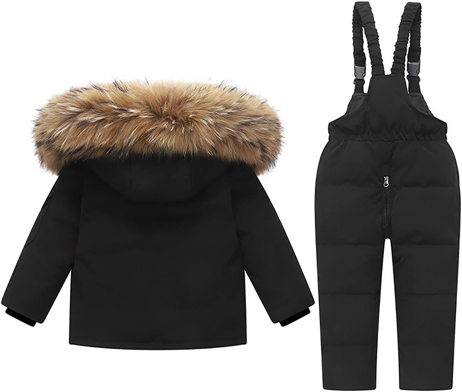 Snowsuit Boys Girls Snow Pants and Jackets Bib Winter Outdoor Ski Outfit Kids Hoodie Puffer Fleece Clothes Snow Suit